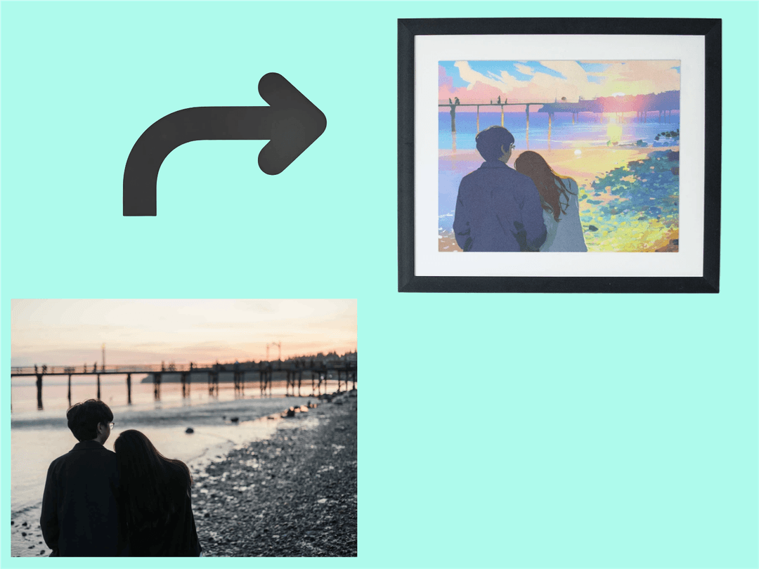 photo to illlustration style wall art