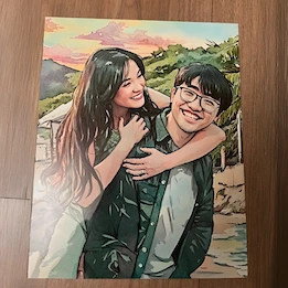 Aluminum Print in Matte Watercolor Style